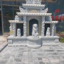杭州芝麻白中国黑石材套墓 花岗岩墓碑
