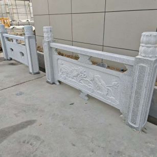 杭州芝麻白河道栏杆 石材栏杆