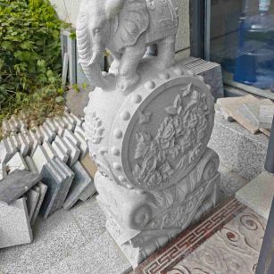 杭州芝麻白抱鼓石 庭院抱鼓石