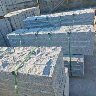 杭州芝麻白自然面整石 坐凳