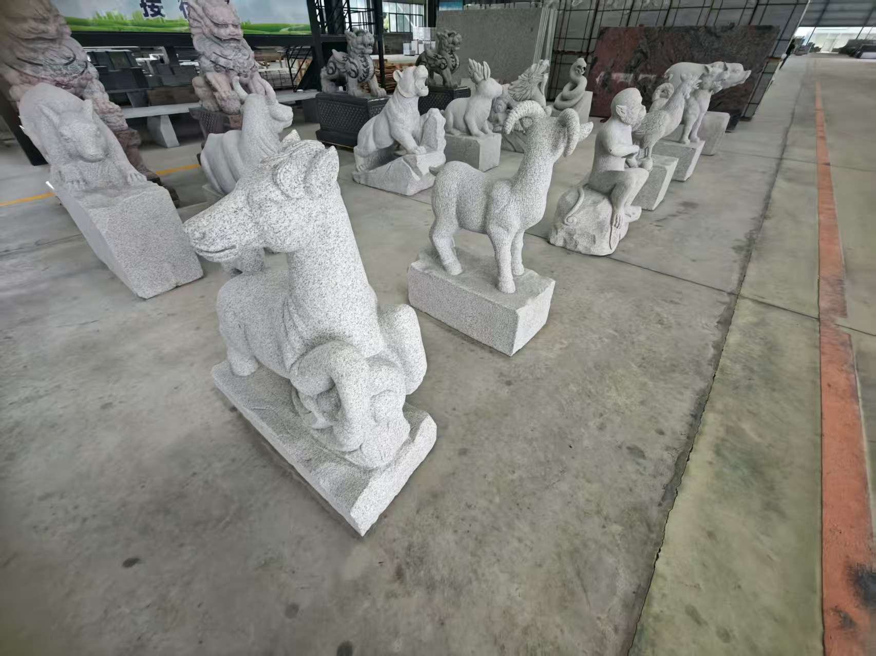 杭州芝麻白雕刻 十二生肖 异形雕刻