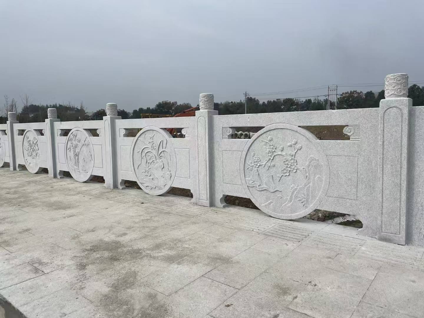 杭州芝麻白河道栏杆 石材栏杆